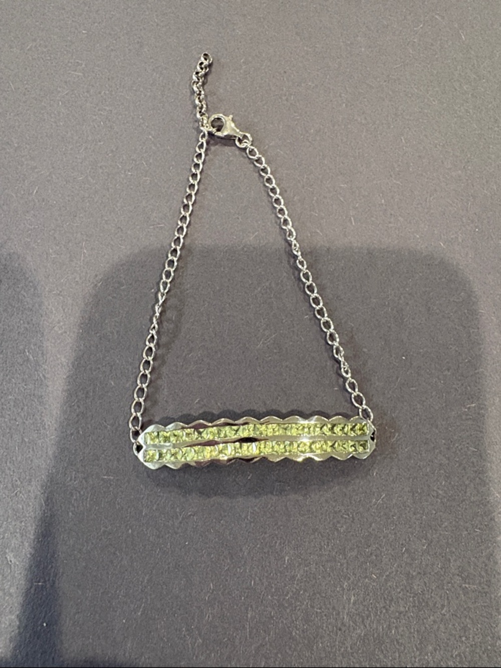 Peridot Crystal Bar bracelet- Women's Jewelry